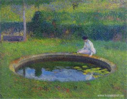 Madame Martin vid poolen i Marquayrol Madame Martin vid poolen i Marquayrol