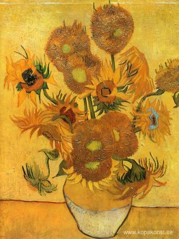Stilleben - Vas med femton solrosor Stilleben - Vas med femton solrosor