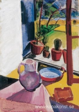 Blomkrukor på fönsterbrädan Blomkrukor på fönsterbrädan