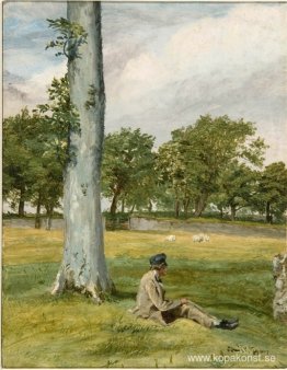 Landskap med figur Landskap med figur