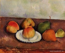 Stillebenstallrik och frukt Stillebenstallrik och frukt