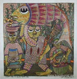 Blessed Fisherman Family och Golden Fish Blessed Fisherman Family och Golden Fish