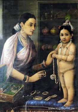 Yasoda som pryder Krishna Yasoda som pryder Krishna