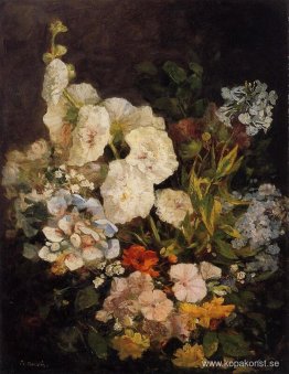 Spray av blommor - stockrosor Spray av blommor - stockrosor