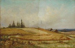 Sommarlandskap med två hus Sommarlandskap med två hus