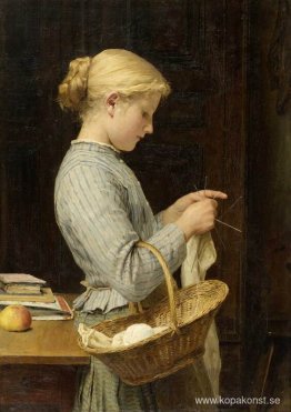 Stickande tjej Stickande tjej