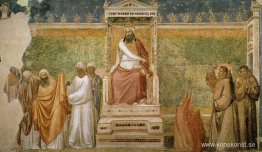 Rättegång genom eld mot den helige Franciskus av Assisi inför su Rättegång genom eld mot den helige Franciskus av Assisi inför su