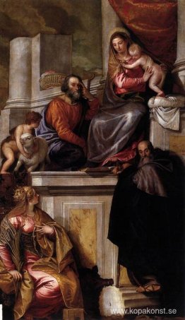 Helig familj med Sts Anthony Abbot, Catherine och spädbarnet Joh Helig familj med Sts Anthony Abbot, Catherine och spädbarnet Joh