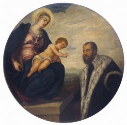 Madonna med barn och donator Tintoretto Madonna med barn och donator Tintoretto