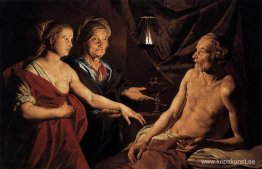 Sarah som leder Hagar till Abraham Sarah som leder Hagar till Abraham