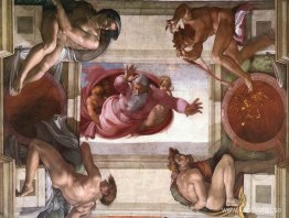 Sixtinska kapellets tak: Gud som delar land och vatten Sixtinska kapellets tak: Gud som delar land och vatten