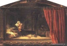 Helig familj med en gardin Helig familj med en gardin