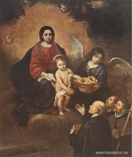 Jesusbarnet delar ut bröd till pilgrimer Jesusbarnet delar ut bröd till pilgrimer