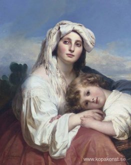 Italiensk kvinna med barn Italiensk kvinna med barn