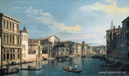 Venedig: Canal Grande från Palazzo Flangini till kyrkan San Marc Venedig: Canal Grande från Palazzo Flangini till kyrkan San Marc