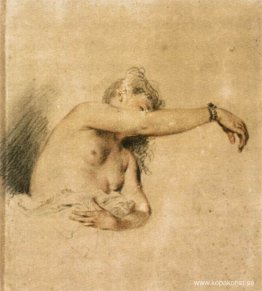 Naken med höger arm upphöjd Naken med höger arm upphöjd