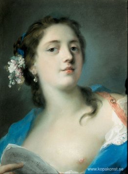 Sångerskan Faustina Bordoni med ett partitur Sångerskan Faustina Bordoni med ett partitur