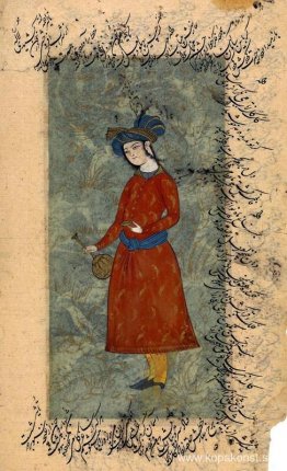 Ung man med en flaska och en vinkopp Ung man med en flaska och en vinkopp