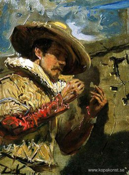 Karaktär maskerar sig i att fästa upp en fjäril Karaktär maskerar sig i att fästa upp en fjäril