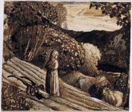 Landskap, flicka stående Landskap, flicka stående