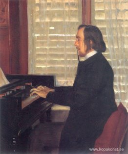 Porträtt av Eric Satie vid harmonium Porträtt av Eric Satie vid harmonium