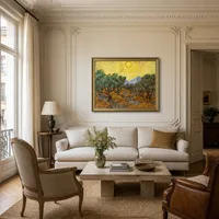 Olivträd med gul himmel och sol — Parislägenhet