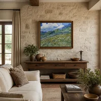 Wheatfield med berg i bakgrunden  — Italiensk villa