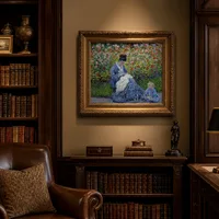 Camille Monet och ett barn i konstnärens trädgård i Argenteuil — Klassiskt bibliotek