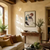 Sittande kvinna med böjt knä — Italiensk villa