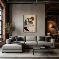 Sittande kvinna med böjt knä — Modern loft
