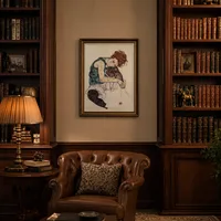 Sittande kvinna med böjt knä — Klassiskt bibliotek