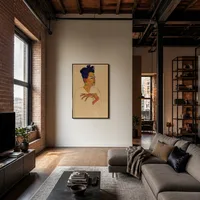 Självporträtt med händerna på bröstet — Modern loft