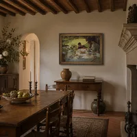 Frukost i trädgården — Italiensk villa