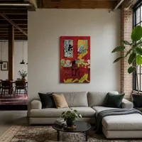 Stor röd interiör — Modern loft