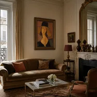Porträtt av Jeanne Hebuterne i en stor hatt — Parislägenhet