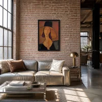 Porträtt av Jeanne Hebuterne i en stor hatt — Modern loft