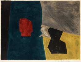 Sammansättning bleue, jaune et grise Sammansättning bleue, jaune et grise
