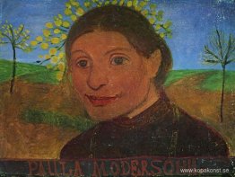 Självporträtt framför blommande träd Självporträtt framför blommande träd