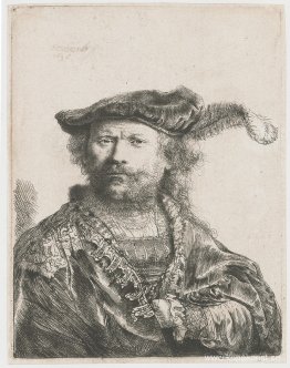 Självporträtt i sammetsmössa och plym Självporträtt i sammetsmössa och plym