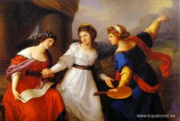 Självporträtt, konstnären som tvekar mellan konsten att musik oc Självporträtt, konstnären som tvekar mellan konsten att musik oc