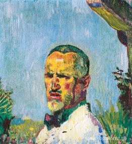 Självporträtt framför trädgården Självporträtt framför trädgården