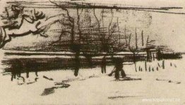 Prästgårdens trädgård i snön Prästgårdens trädgård i snön