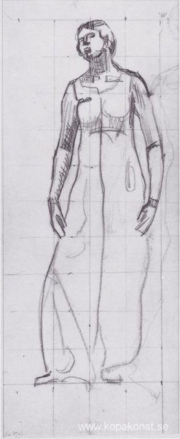 Stående draperad figur Stående draperad figur