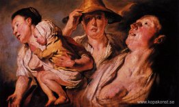 Studie av tre kvinnor och barn Studie av tre kvinnor och barn