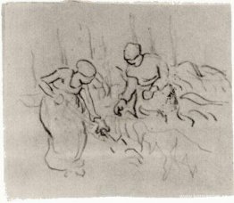 Skiss av kvinnor i ett fält Skiss av kvinnor i ett fält