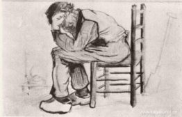 Bonde sitter vid den öppna spisen (utsliten) Bonde sitter vid den öppna spisen (utsliten)