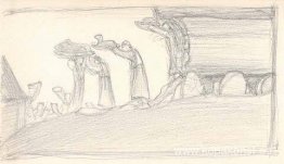 Studie av kvinnor som bär varor Studie av kvinnor som bär varor