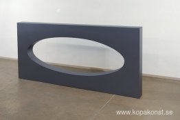 Metalliod Blå-Grå Utan Oval Skulptur Metalliod Blå-Grå Utan Oval Skulptur