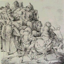 Vagnar fyllda med sårade soldater Vagnar fyllda med sårade soldater