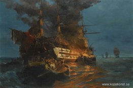 Bränning av en turkisk fregatt Bränning av en turkisk fregatt